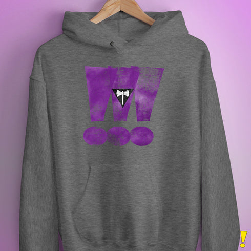 Lesbian Labrys Pride Grunge Exclamation Points Hoodie - Grey Heather